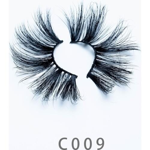 30mm C09 5D Real Fluffy Long Mink Lashes Natural Strip Eye Lashes False Thick Eyelashes Cruelty Free Dramatic Eyelash Extension