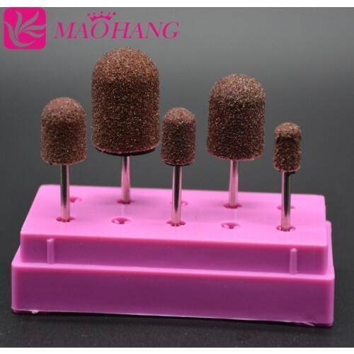 MAOHANG 5 different size nail sanding band cap rubber mandrel grip with drill milling cutter holder electric manicure machine