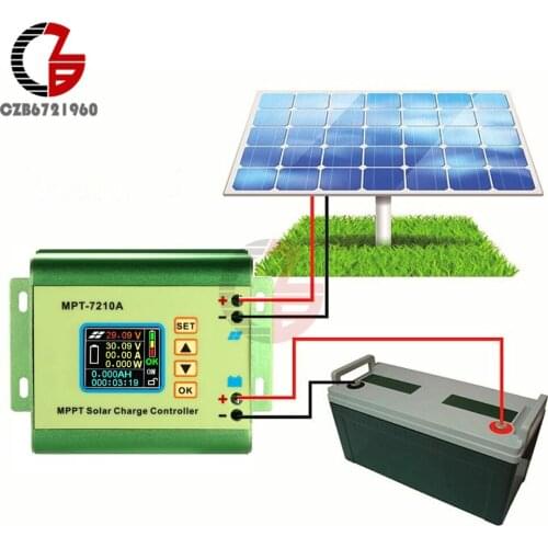 MPT-7210A 1.8 Inch LCD Color Display Solar Controller Boost Battery Charging Module DC 12V-60V to DC15V-90V 24V 36V 48V 60V 72V