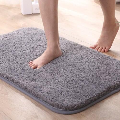 Modern Thick Plush Carpet Bathroom Entrance Door Mat Washable Non-slip Kitchen Floor Mat Bedroom Living Room Bedside Area Rugs