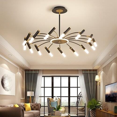 Led pendant lights modern design living room decoration for bedroom kitchen hanging lamp Black Gold luminaire suspension