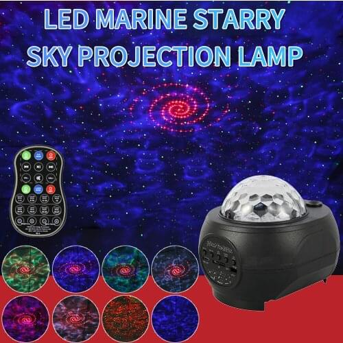 Led Stage Lights Projector Water Ripple Night Light Blueteeth USB Control Music Disco Show Laser Lamp Festive Xmas Supplies