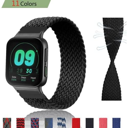 Braided Solo Loop For Oppo Watch band 41mm 46mm FABRIC Nylon Elastic belt bracelet for Oppo watch strap 41mm 46mm
