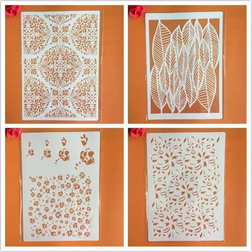 4pcs/set A4 Mandala Stencils Painting Coloring Embossing Scrapbook Album Decorative Template cake stencil crafts books
