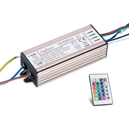 Vogliovoi RGB Transformer 50W 600MA DC15-35V Waterproof AC85-265V Aluminum Adapter With 24KEY For Flood Lamp DIY