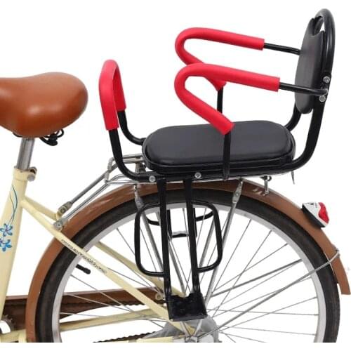 Bicycle Child Back Seat Kids Bike Seat Baby Safety Seat Bike Rack Rest Cushion Back Saddle PU Leather Horse Saddle Bicycle Parts