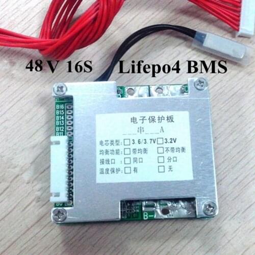 High Quality Lifepo4 16s Bms 48v Battery Pack 45A Discharge 16s Bms Smart PCM Lithium Bms Cell Protection Board Balance Function