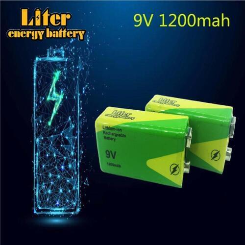 1/2/4 Pieces 9 V 1200 MAh Rechargeable lithium Battery For Interphone Smoke Alarm Car Toys 9V Nimh Batteries Replace