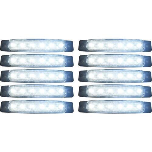 10 pieces 24V Tail 6 SMD LED side indicator Indicators rear lamp white light for buses / trucks / trailers / trucks MA565