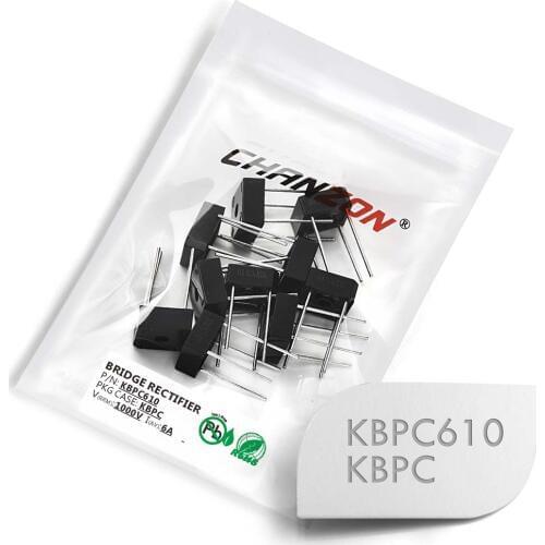 10 Pcs KBPC610 Bridge Rectifier Diode 6A 1000V KBPC (D-72) 610 Single Phase Full Wave 6 Amp 1000 Volt Silicon