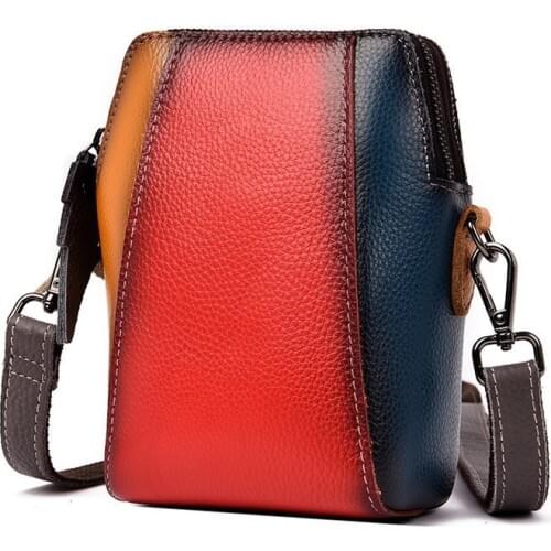 100% First Layer Cowhide Leather Female Shell Bag Purses and Handbags Luxury Designer Gradient Shoulder Crossbody Bags for Women