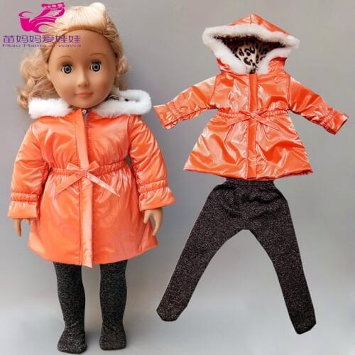 17 inch Baby new born Doll Clothes fur hoodies coat 18 Inch Doll jacket leggings Girl new year Gift
