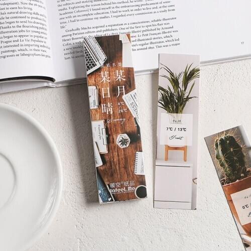 30 Pcs/Set Creative Sunny Weather Paper Bookmark Book Holder Message Card Promotional Gift Stationery
