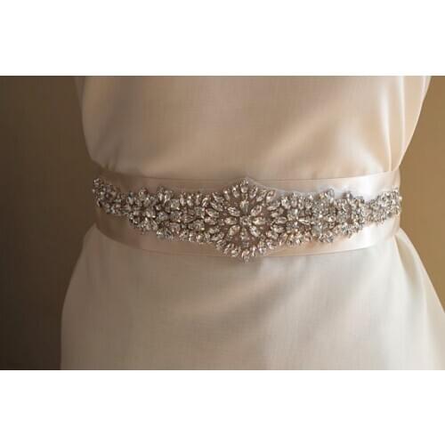 Crystal bead applique, Bridal sash Applique, rhinestone bead sash, belt trim 1 piece
