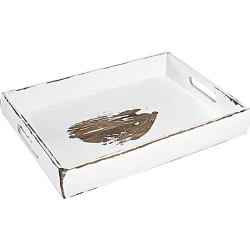 White old rectangular tray decoration tray cake tray BAKERY DISPLAY TRAY