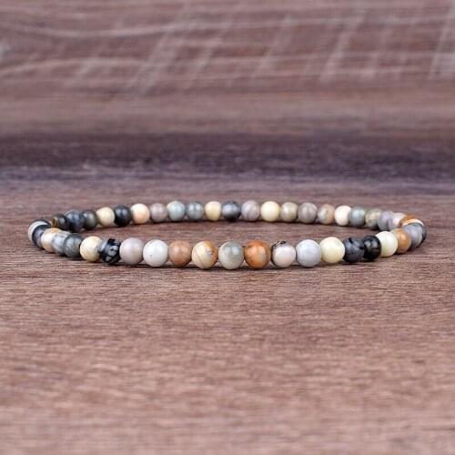 4/6mm Natural Energy Stone Bracelets Men Healing Tiger Eye Bracelet Lapis lazuli Beads Bangle Elastic Pulsera Women Jewelry Gift