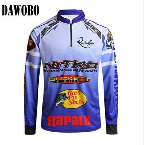 DAWOBO Quick Dry Fishing Clothing Long Sleeve Shirt Summer Quick-Drying Breathable Anti-UV Sun Protection Fishing Jacket