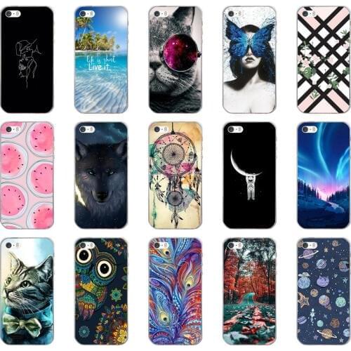 Q Phone Case For iPhone 5S 5 S SE Soft Silicone TPU Cute Patterned Paint For iPhone 5S 5 S SE Cases