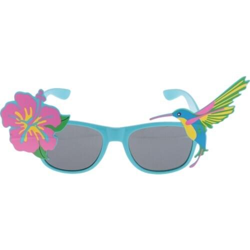 Hawaiian Tropical Style Floral Bird Eyeglasses Fancy Dress Party Glasses