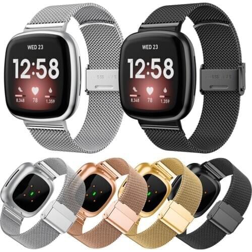For Fitbit Versa 3 Stainless Steel Metal Fitbit Versa Bands Milanese Loop For Fitbit Sense /Fitbi Versa3 Smart watch Accessories