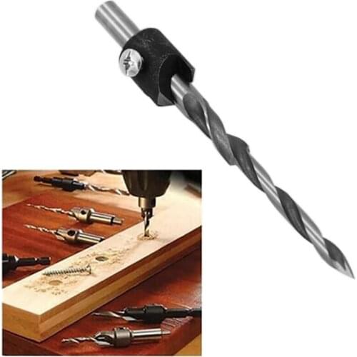HSS Flute Countersink Drill Bit Deburring Tool Carpentry Reamer Woodworking Chamfer End Milling Countersink Step Guide Drill Bit