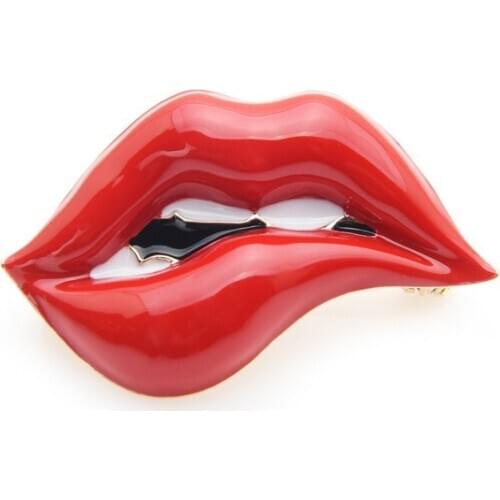 HEYu jewelry Brooches Lips For Clothes