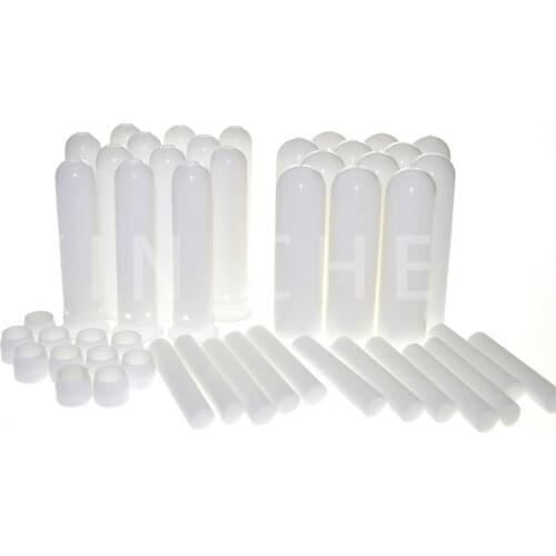 50 PCS Inhaler Stick Essential Oil Aromatherapy White Nasal Inhaler Tubes Empty Blank Nasal Inhalers for Essential Oils