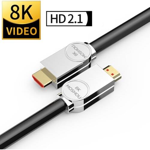 For HDMI 2.1 Cable Ultra-HD (UHD) 8K MOSHOU HDMI 2.1 Cable 48Gbs with Audio & Ethernet HDMI Cord 1M 2M 5M 10M 15M 20M HDR 4:4:4