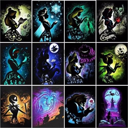 Disney 5D DIY Diamond Painting Dark Princess Full Square/Round Diamond Cross Stitch Kits Rhinestone Mosaic Home Decor Gift