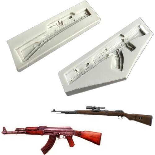 New Toy Gun Shape Fondant Cake Silicone Mold Candy Chocolate Molds Cookies Mould Biscuits Baking Cake Decoration Tools