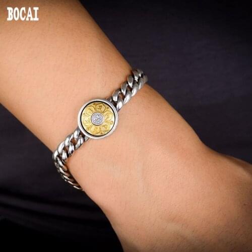 S925 wholesale sterling silver wholesale mens fashion Chinese style six words