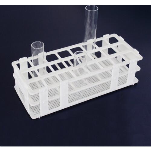 Plastic Test Tube Rack for 25mm Tubes, 24 Well, White,Detachable (24 Hole) ,tube box