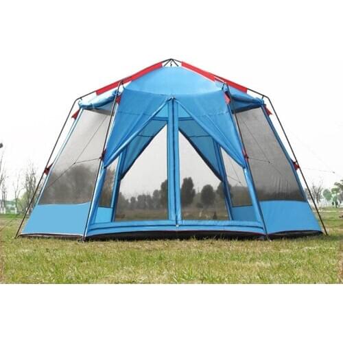 Genuine Outdoor Beach Double Layer Anti-UA Tents Outdoor Camping Hexagonal Fishing Tent Large Space Garden Pergola With Mat