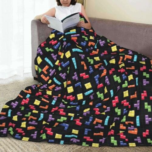 Portable warm flannel Retro Game blanket Vintage 80s blankets for Sofa Sherpa Fleece Bedspread Wrap