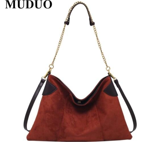 Luxury Faux Suede Women Bag Brand Designer Female Vintage Leather Casual Tote Handbags Large Shoulder Crossbody Bag 2021 New