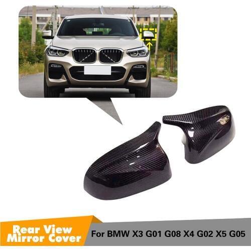 Replacement Carbon Fiber/gloss balck G01 Mirror Cover Caps for BMW X3 X4 X5 G02 G05 LHD Side Door Rearview Caps xDrive30d M40i