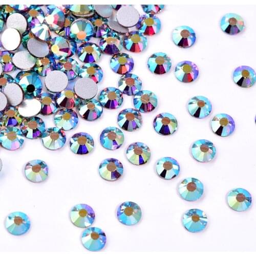 5 Sizes Boutique Blue Non Hot Fix Rhinestones Flatback Clear Nail Art Rhinestones Glitter Rhinestones Nail Art Decoration B1253