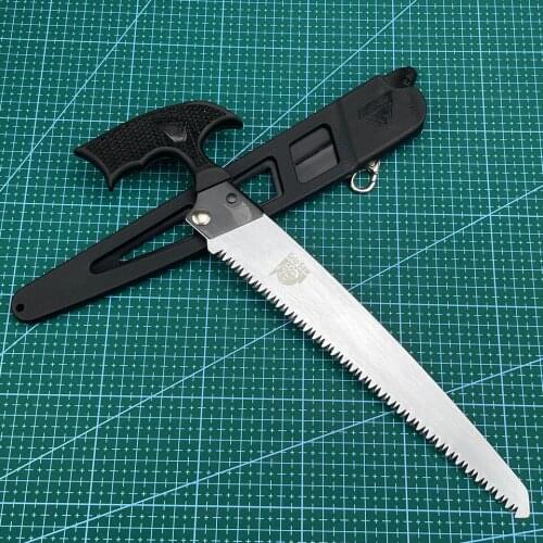 Outdoor Edge GrizSaw Fixed Blade Outdoor Saw with 8.0" 65Mn Spring Steel Blade for Cutting Bone and Wood Locking Zytel Sheath