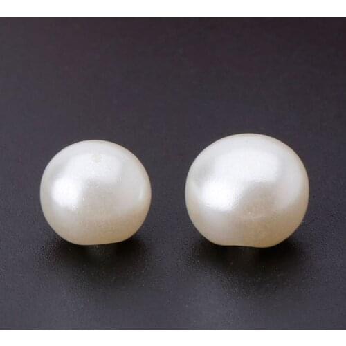 Y1UU 50pcs 10mm 11mm Round Sewing Pearl Buttons For Clothing Sewing Accessories Clothing Scrapbooking Garment DIY Apparel Tool