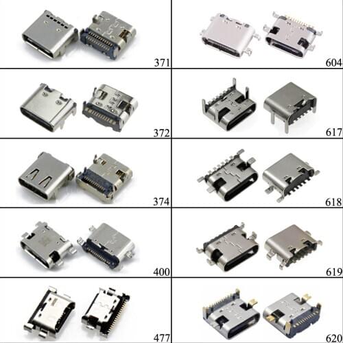 YuXi SMT Socket Connector Micro USB Type C 3.1 Female Placement SMD DIP For PCB design DIY high current charging 6pin 16 /24pin