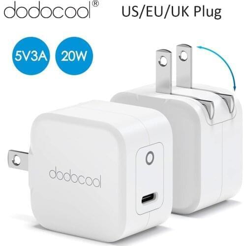 Dodocool 20W PD Charger USB C Port PD Fast Charging For Samsung Huawei Xiaomi Power Adapter EU US UK Plug AU Charger Type C