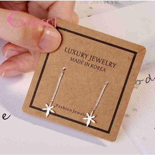 100% 925 Sterling Silver Elegant Flower Zircon Pendientes Long Drop Earrings for Women Wedding Bridal Jewelry Gift