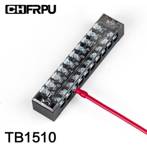 1PCS TB1510 Dual Row Barrier Screw Terminal Block Strip Wire Connector Fixed Wiring Board 600V 15A