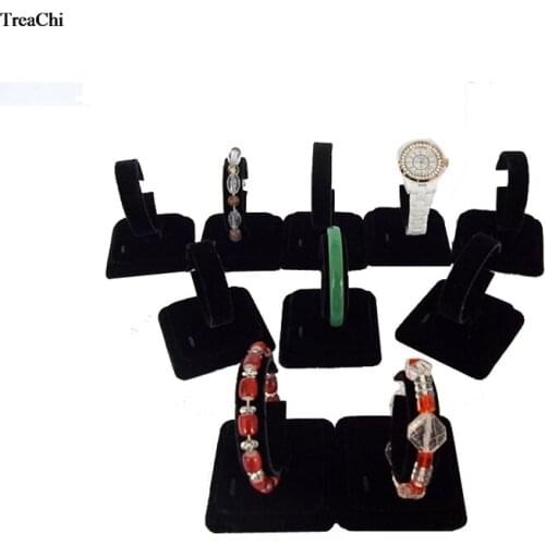 10Pcs Portable C Collar Bangle Jewelry Storage Holder Black Velvet Bracelet Chain Display Rack Anklet Watch Organizer Stand