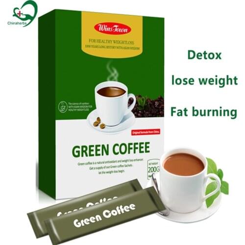 2packs/40bags Chinese Natural Antioxidant Cleans Intestines Weight Loss Enhancer Dietary Supplement Energy Booster Green Coffee