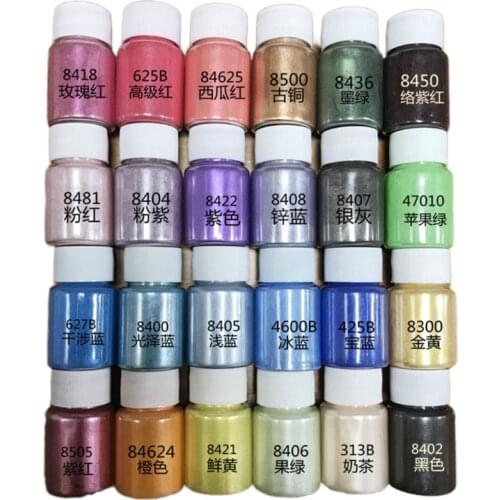 24 Colors Cosmetic Grade Pearlescent Natural Mica Mineral Powder Epoxy Resin Dye Pearl Pigment DIY Jewelry Crafts Making Accesso