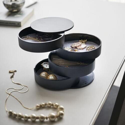 ABS Resin 4 Layer Jewelry Storage Box Rotatable Bedroom Cloakroom Jewelry Cosmetic Box With Lid For Women To Experience Best