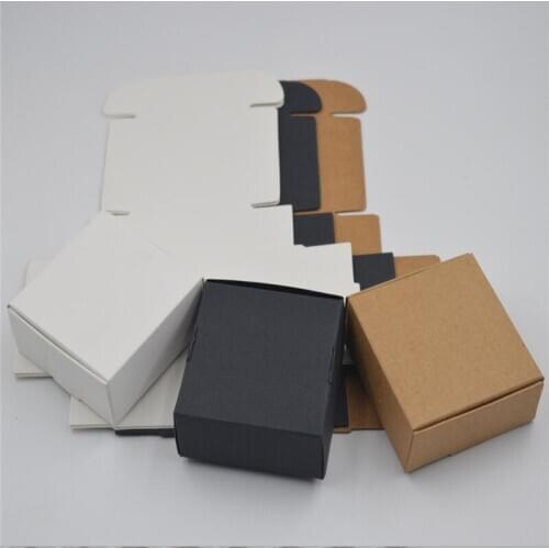 6.5*6*2cm Mini Blank Small Kraft Paper Package Box Cardboard Box Party Gift Earring Rings Paper Box Small Natural White Soap Box