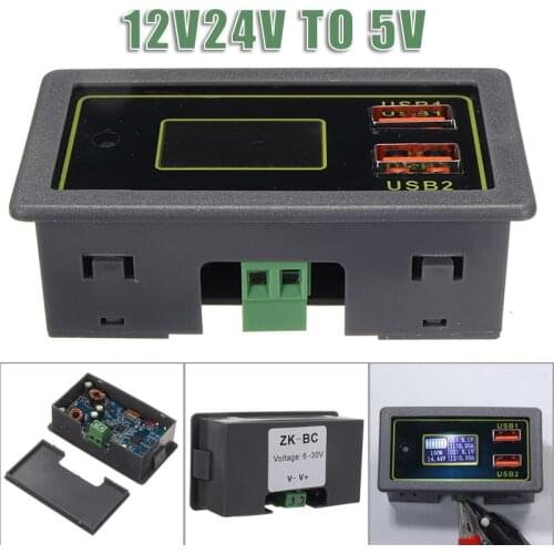 1pc Car Auto LCD Battery Voltage Gauge Dual USB Port Capacity Monitor Meter 12V 24V Volt Amp For RV Truck Solar System Parts