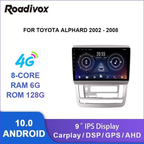 9" android 10.0 car radio video gps navigation player for Toyota Alphard 2002 2008 multimedia autoradio stereo head unit